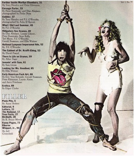 Mick Jagger and Anita Russell in a promo for Black and Blue from National Lampoon, 1976